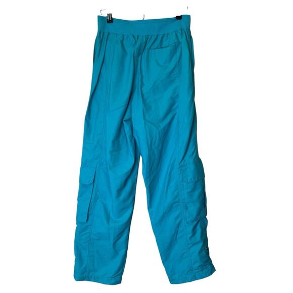 Free People FP Movement Teal Blue Mesmerize Me Cargo Pants Logo Trim Small NWT - Picture 3 of 10